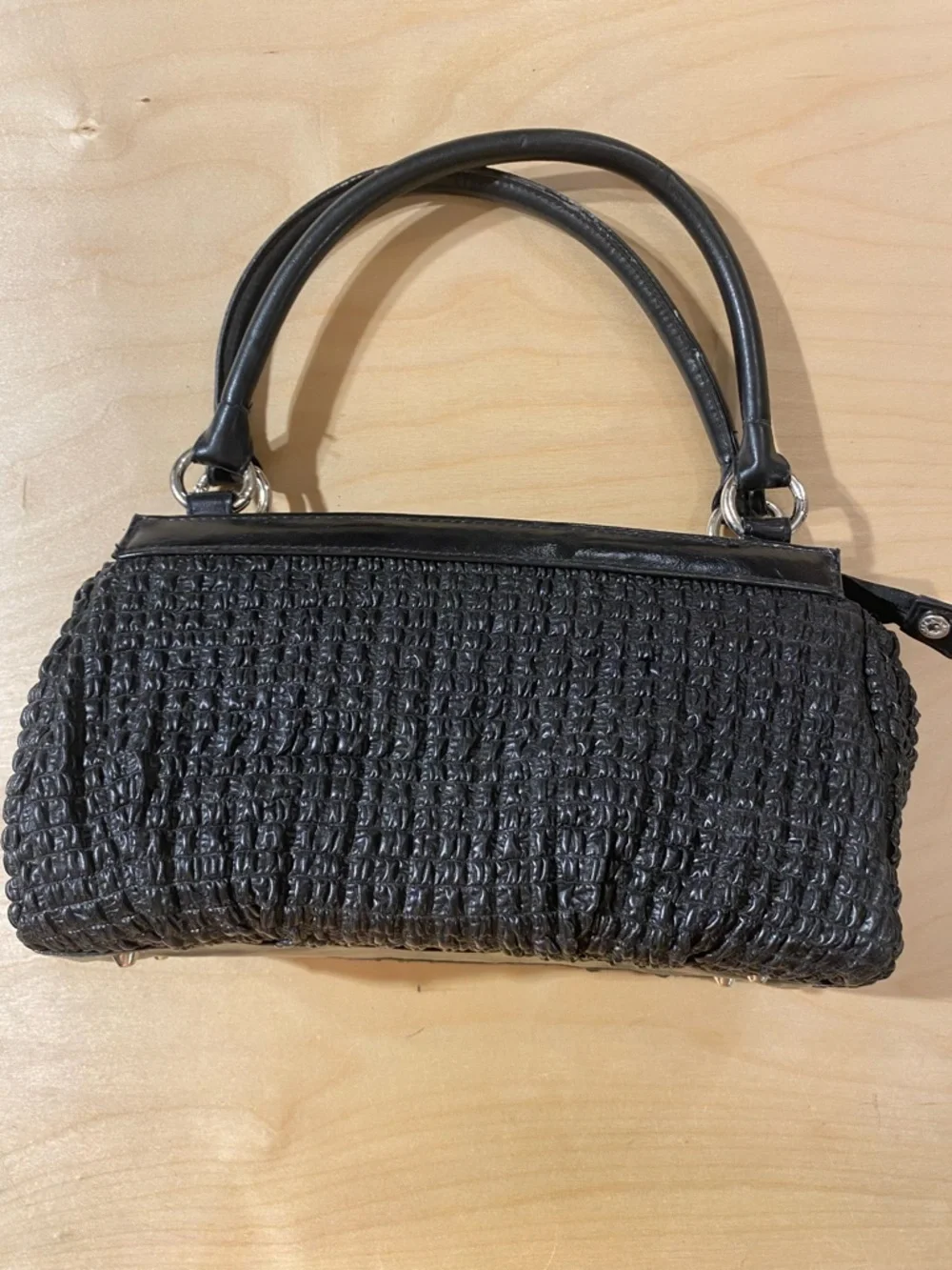 Miche Black Woven Top-Handle Hand Bag (RE)